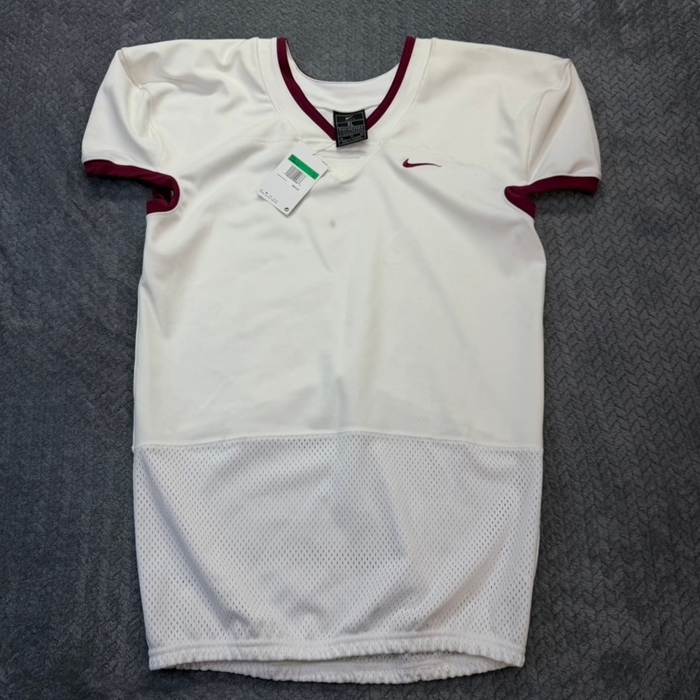 NWT Nike Football Jersey Mens XL White Maroon AO4800-104 Mesh Practice Top READ